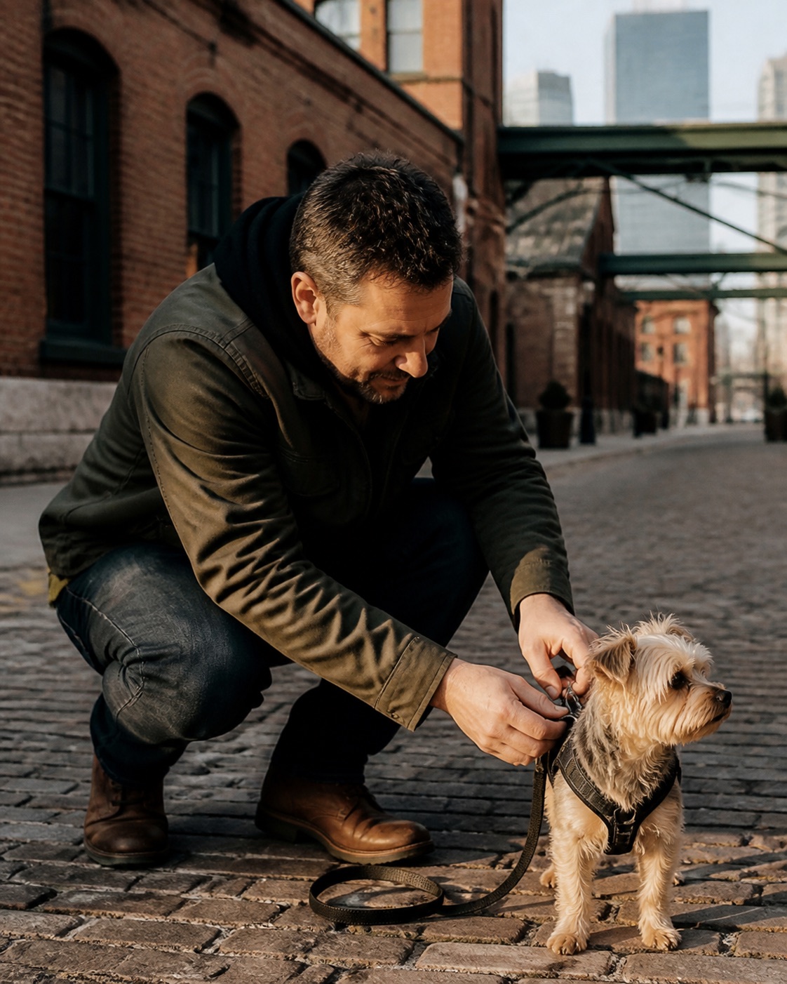 A Fur Baby Go caregiver with a dog in Toronto